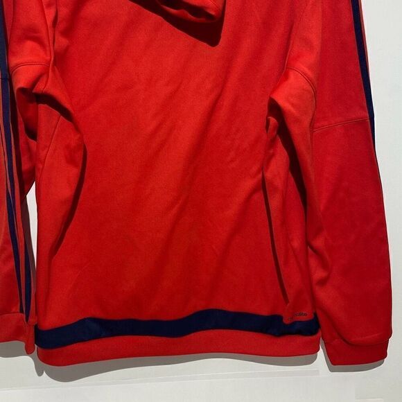 Adidas Men's Red Blue Pullover Long Sleeve Drawstring Hoodies Sweatshirt Large - Picture 6 of 8
